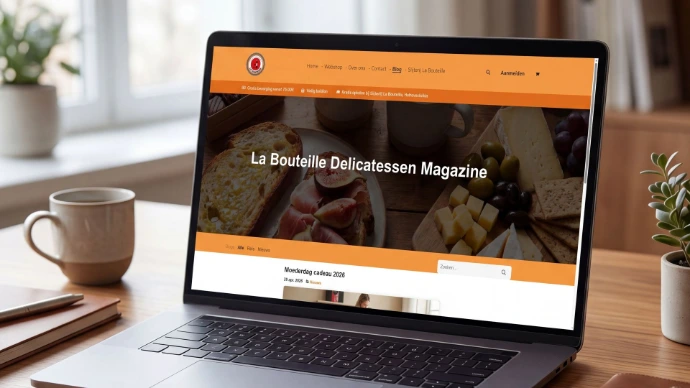 Tienda en línea Odoo para La Bouteille, delicatessen y paquetes de regalo
