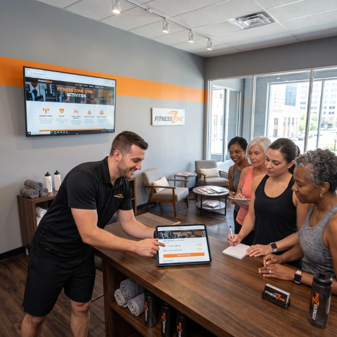 Personal trainer met fitness website