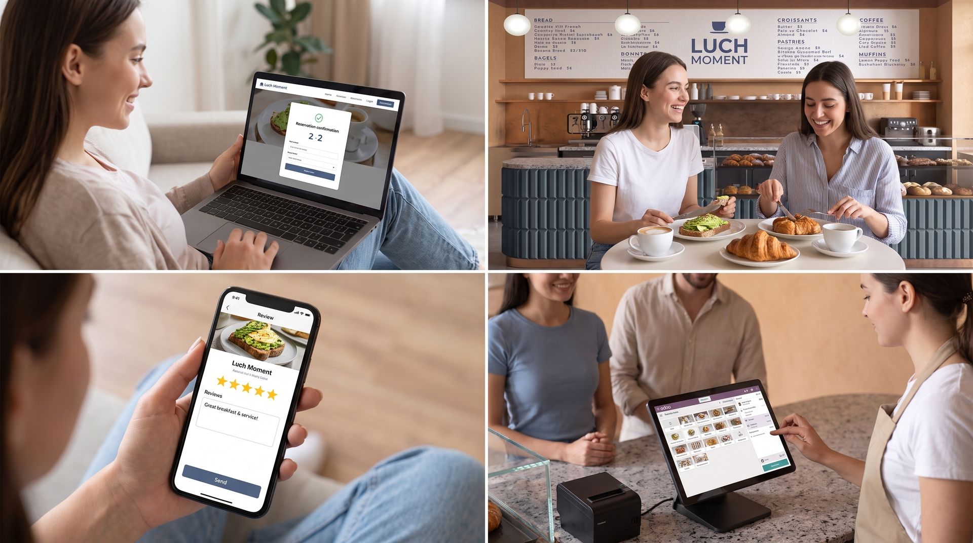 Odoo POS for lunchrooms and coffee shops with counter sales, choice menus, and loyalty programs.