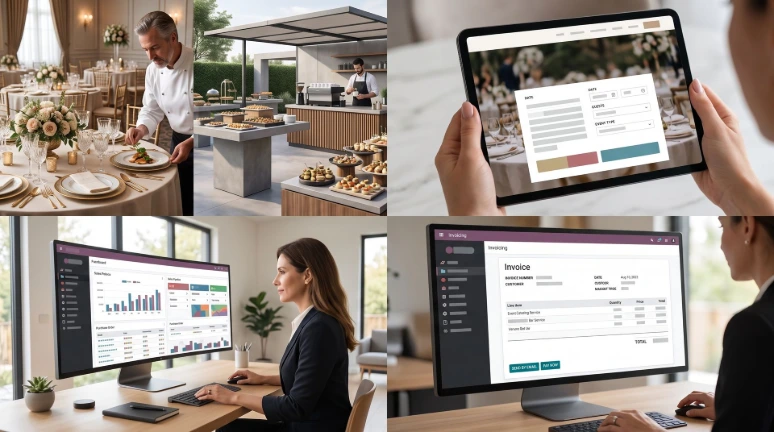 Odoo software for catering companies with quotes, event planning, and procurement management.