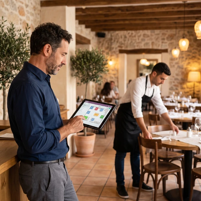 Odoo reservation system for restaurants with time slots and digital table layout.