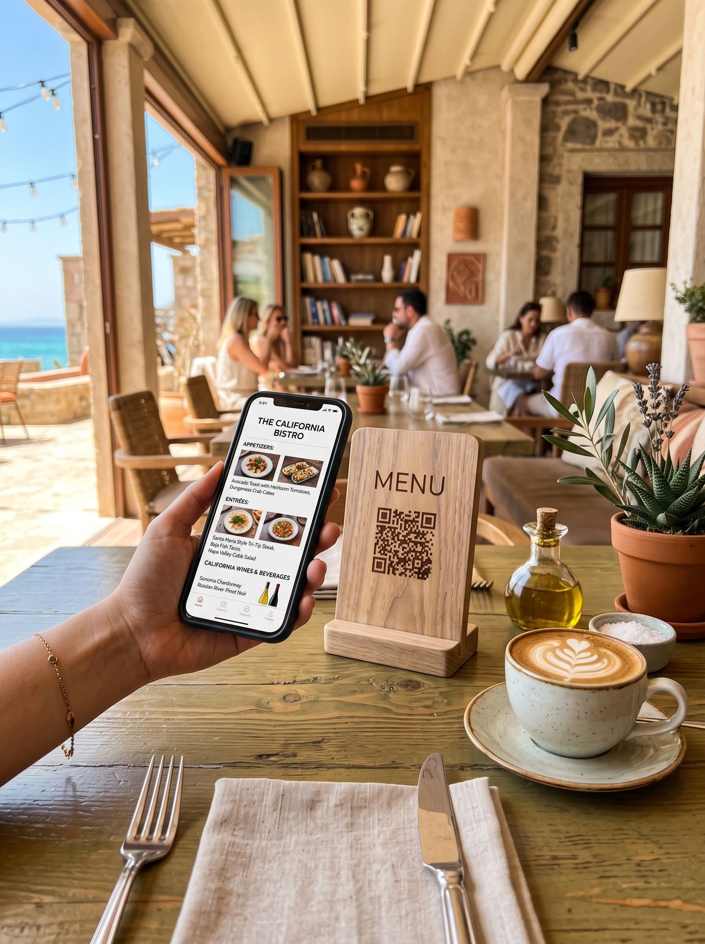 Digital menu and QR ordering on the smartphone integrated with Odoo.