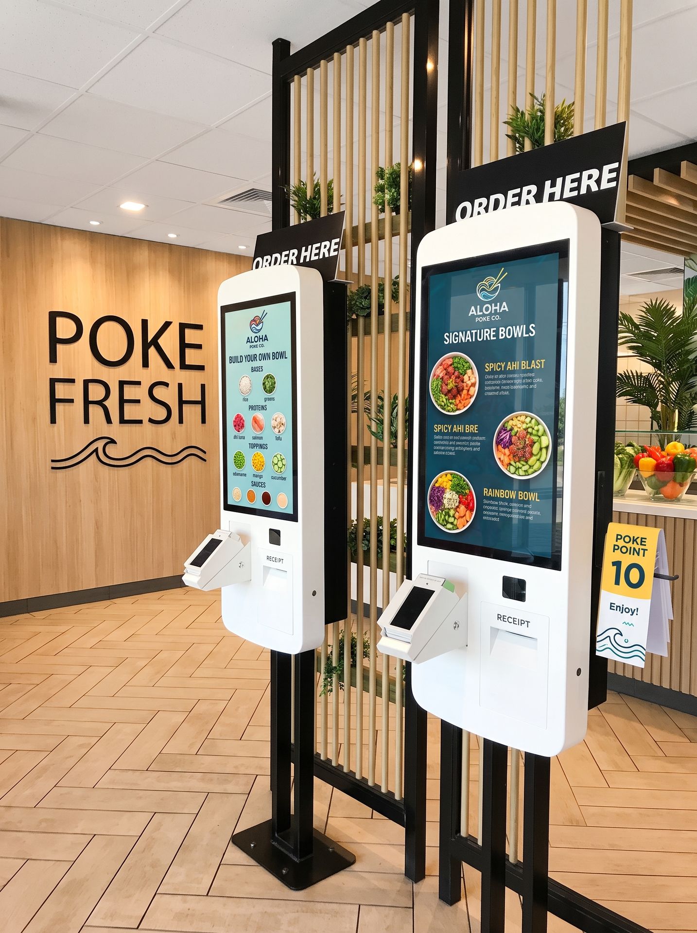 Odoo order kiosk for quick service concepts and takeout orders.