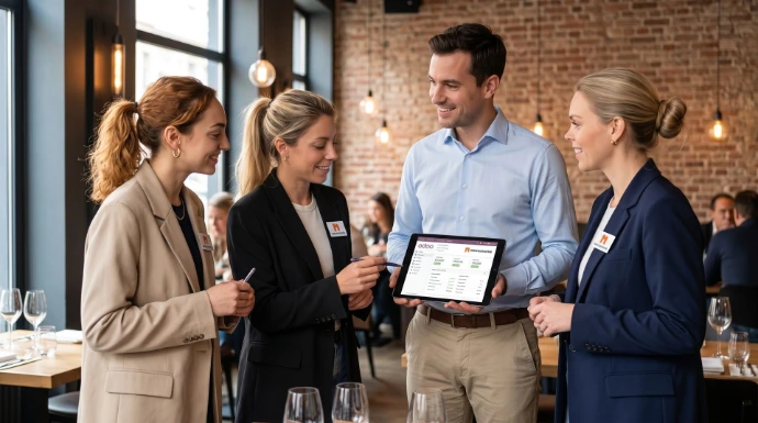 Consultants from Newconomie during the design of the Odoo restaurant workflow.
