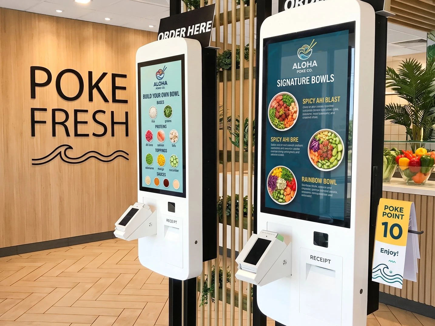 Odoo order kiosk for quick service concepts and takeout orders.