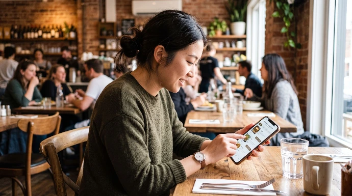 QR-bestellen aan tafel Systeem voor het beheren van restaurantbestellingen met Odoo op een tablet.