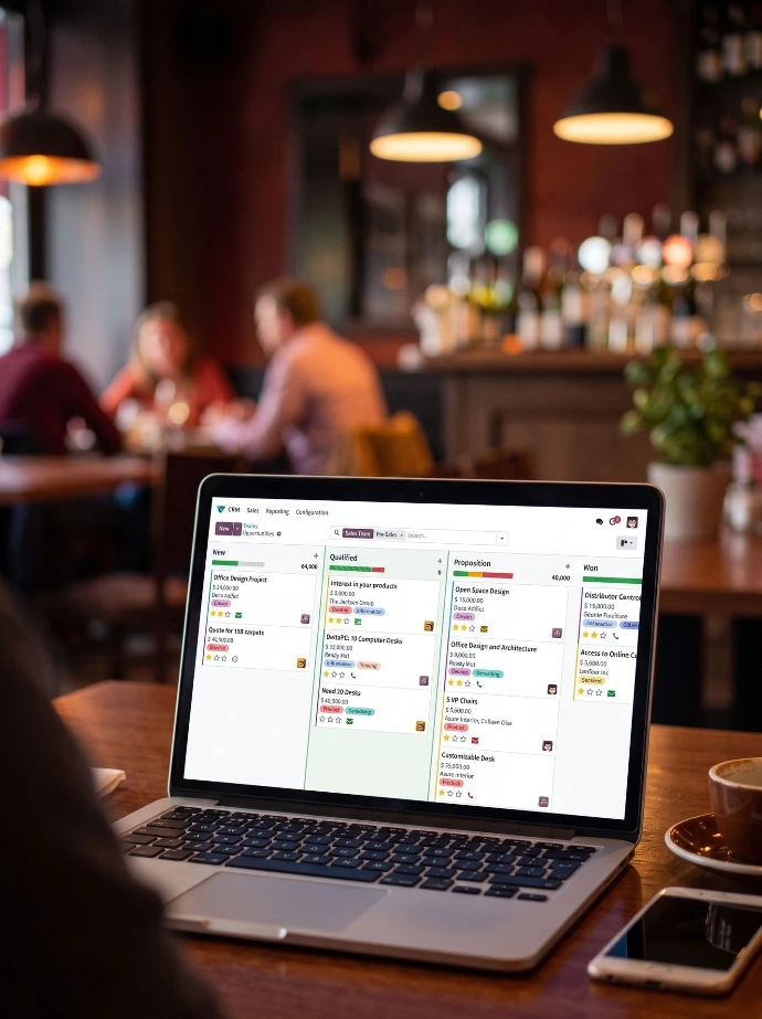 CRM Klantenloyaliteit en punten CRM-interface geïntegreerd met het POS voor het beheren van klantgegevens.
