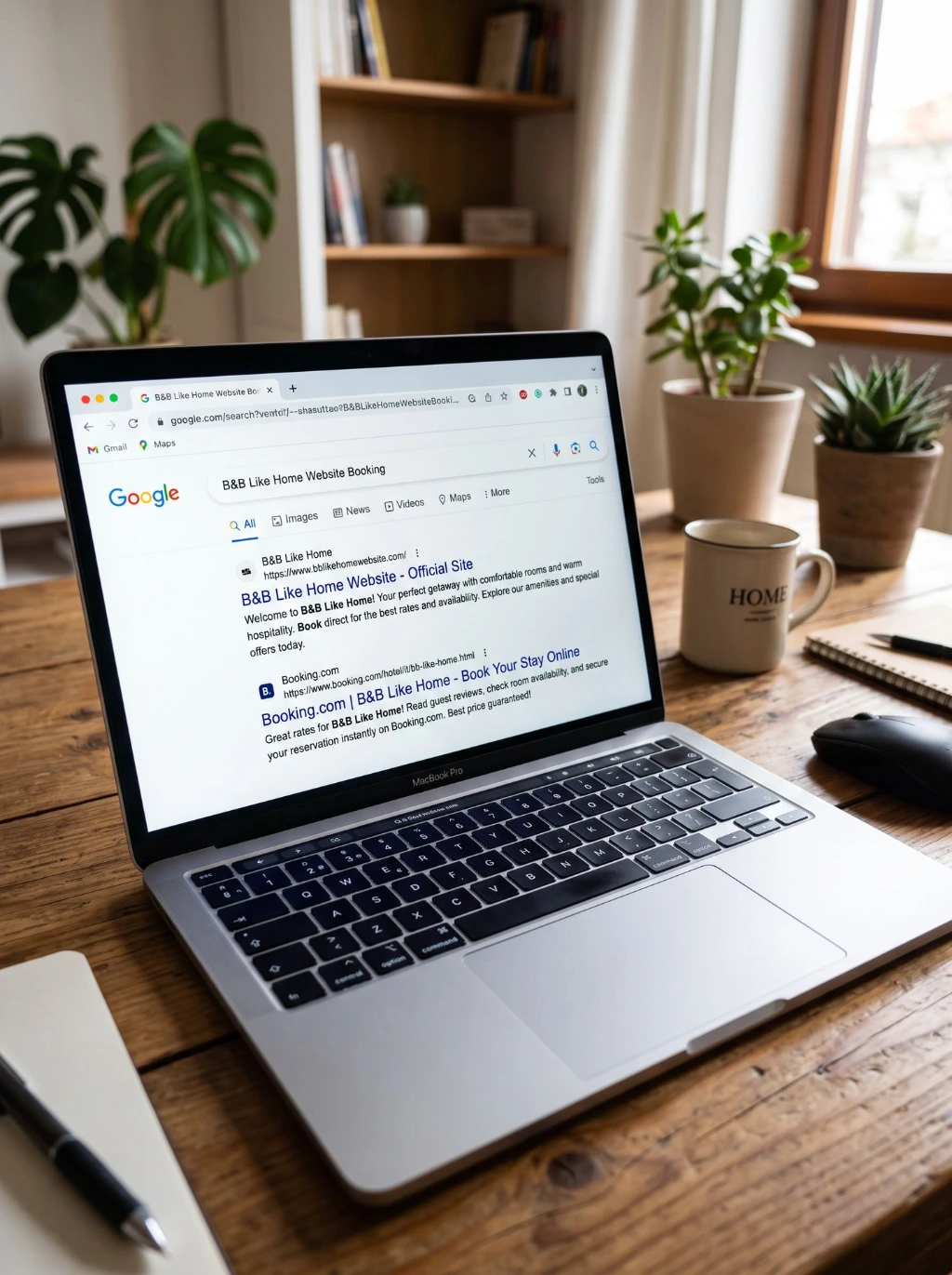 Google zoekresultaten overzicht voor regionale vakantieaccommodaties