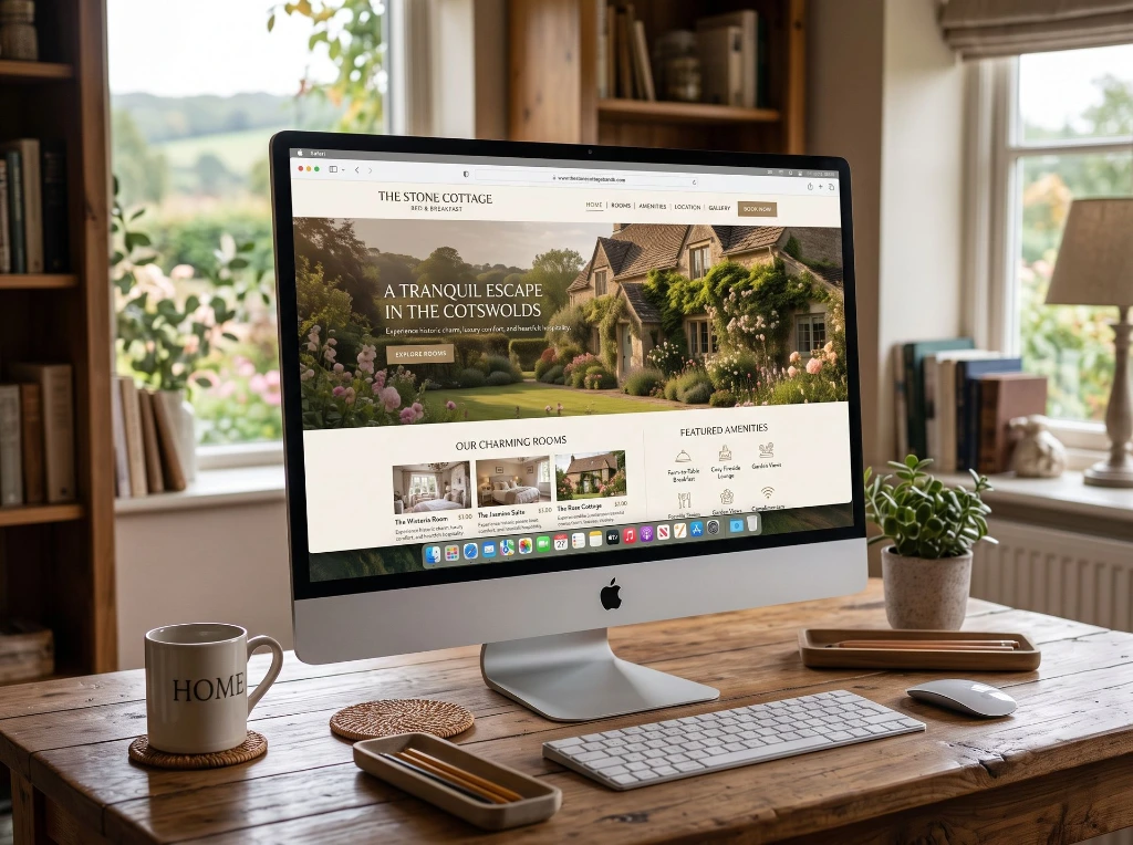 Professionele B&B website op een Apple computer geoptimaliseerd door Newconomie