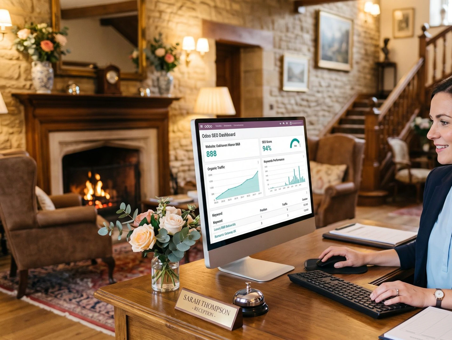 Odoo SEO dashboard van Newconomie voor B&B website optimalisatie
