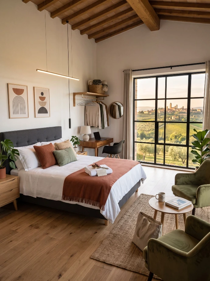 Luxe B&B kamer met uitzicht voor optimale online presentatie