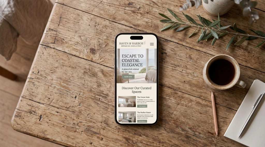 Mobiele B&B website geoptimaliseerd voor directe verkoop via Newconomie