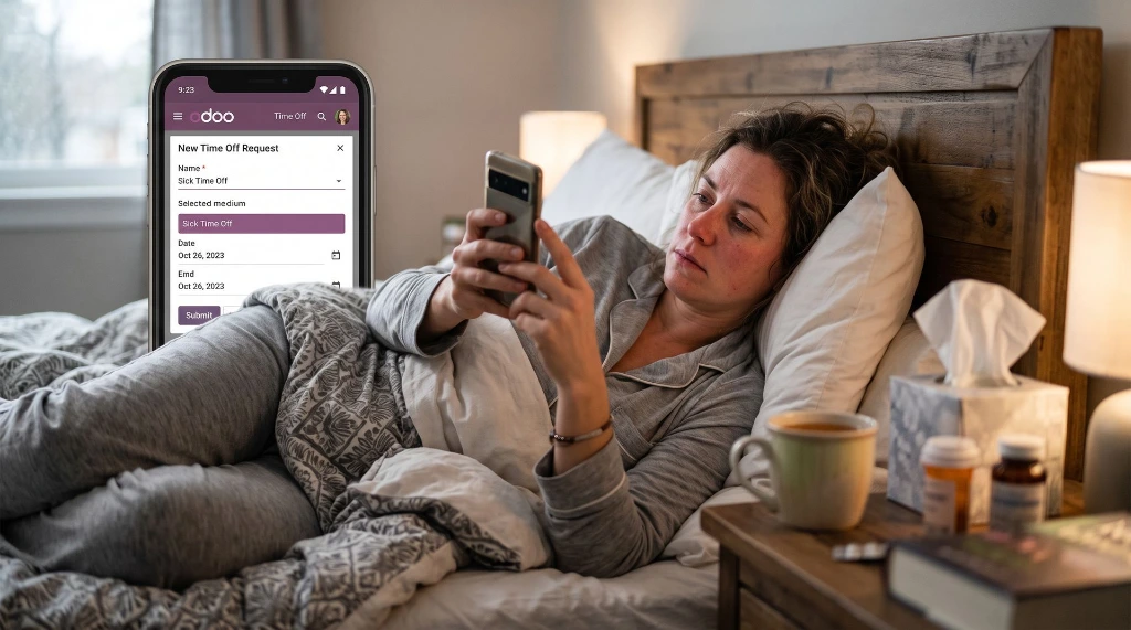 Odoo Time Off verlof- en ziekteregistratie gekoppeld aan personeelsplanning via Newconomie